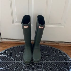 HUNTER GREEN TALL WELLINGTON BOOTS US WOMENS 10